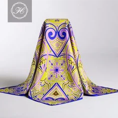 Khăn lụa Paisley màu xanh hải quân