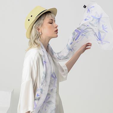 Bán buôn khăn lụa dài màu xanh